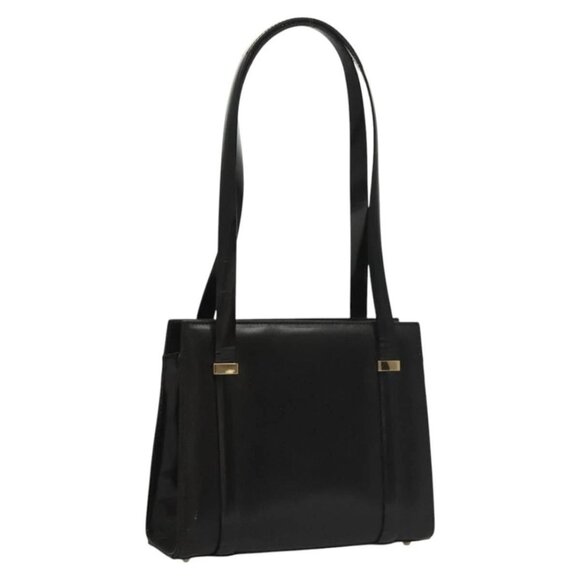 GUCCI Shoulder Bag Leather Black Gold 007 2046 0268 Auth BA1194 - Picture 1 of 16